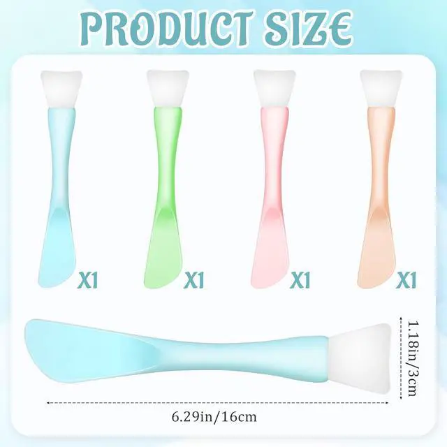 Alt view image 3 of 7 - 4Pcs Silicone Face Mask Brush, Mask Applicator Tools, Beauty Spatula