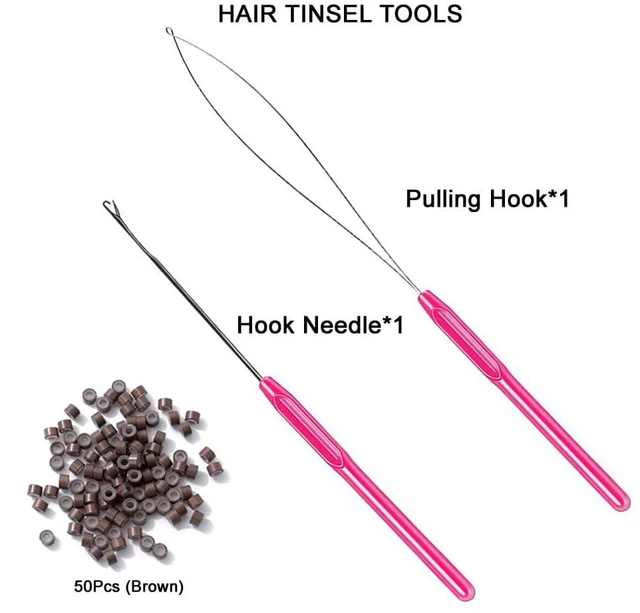 Alt view image 2 of 7 - Hair Tinsel Kit with Tools 48 Inch 1200 Strands Glitter Tinsel Hair Extensions Heat Resistant for Women Girls 6Pcs Silver