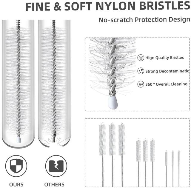 Alt view image 4 of 7 - 9-Piece Straw Cleaner Brush Kit for Stanley Mug 40 30 20 oz 3-Size Extra Long Pipe Cleaners Straw Cleaning Brush for Tumbler Sippy Cup Bottle Tube