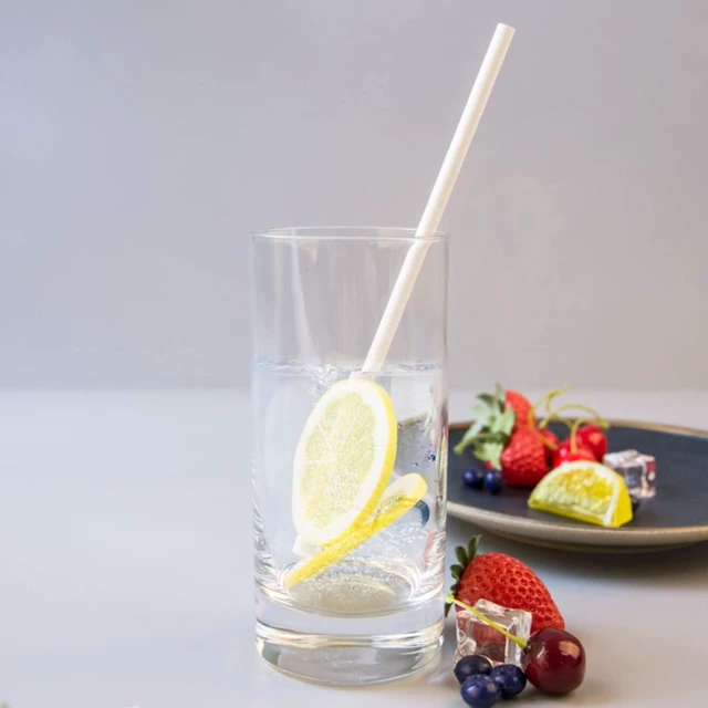 Alt view image 3 of 7 - 100 Pack Paper Straws White Biodegradable co-Friendly Drinking Bulk for Party Supplies, Bridal/Baby Shower, Birthday, Mixed Drinks, Weddings, Restaurant, Food Service, Drink Stirrer
