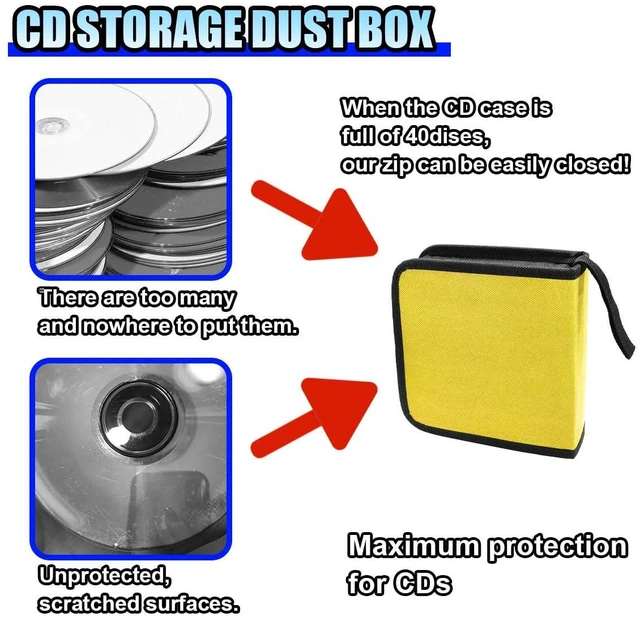 Alt view image 3 of 6 - 40 Capacity Car CD DVD Disc Storage Binder Wallet, Yellow