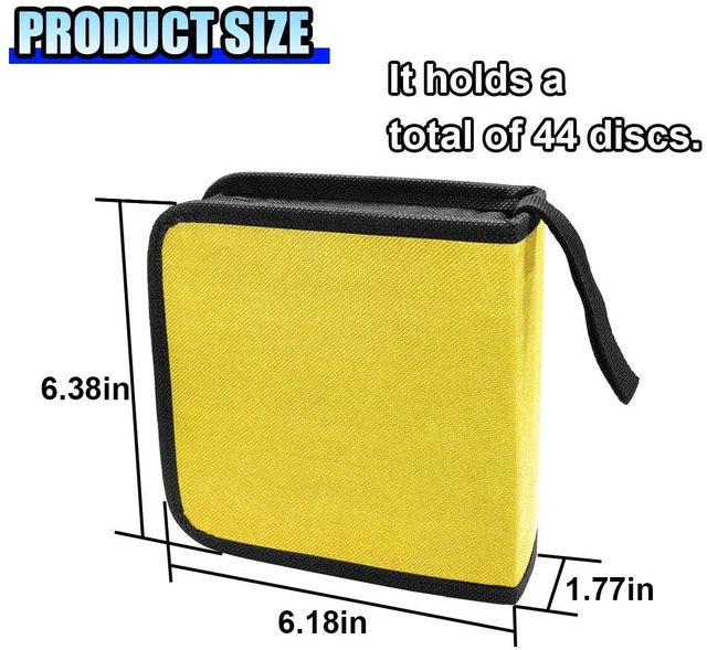 Alt view image 4 of 6 - 40 Capacity Car CD DVD Disc Storage Binder Wallet, Yellow