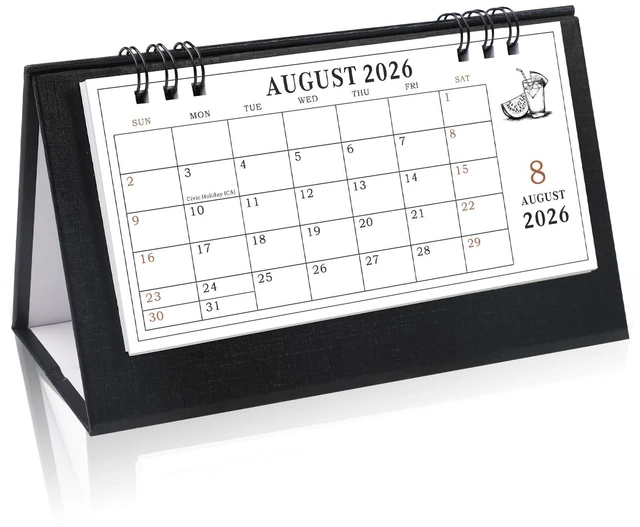 Main image of Small Standing Flip Desk Calendar, Aug 2026 - Dec 2028