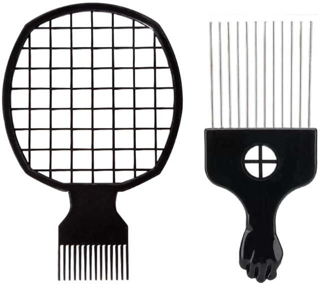 Main image of Upgraded 2-in-1 Afro Hair Coil Pick Comb Curl Brush and Hair Sponge Brush Set with Metal Pick Comb for Black Men Women Curls, 2 Pcs