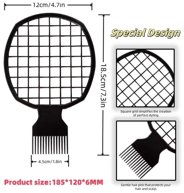 Alt view image 4 of 6 - Upgraded 2-in-1 Afro Hair Coil Pick Comb Curl Brush and Hair Sponge Brush Set with Metal Pick Comb for Black Men Women Curls, 2 Pcs