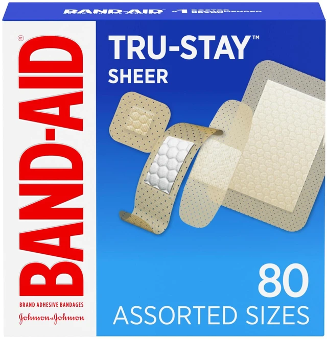 Main image of BAND-AID Tru-Stay Sheer Adhesive Bandages, Assorted Sizes, 80 Count