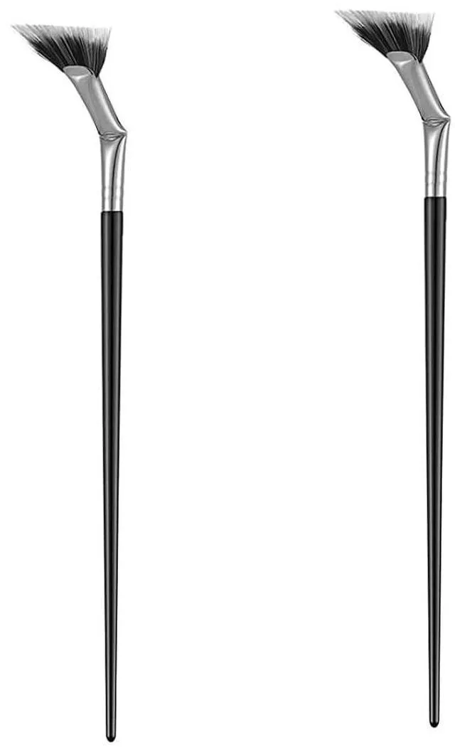 Main image of TEONEI Fan Mascara Brushes Set, 2Pcs Eyelash, Eyebrow & Eye Shadow Makeup Brushes, Black