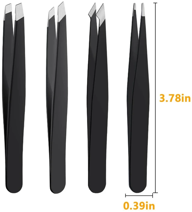 Alt view image 2 of 6 - DTDNZKN 4-Piece Stainless Steel Tweezers Set Black