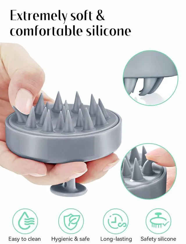Alt view image 3 of 6 - HEETA Scalp Massager Hair Growth Scrubber for Dandruff Removal Hair Care