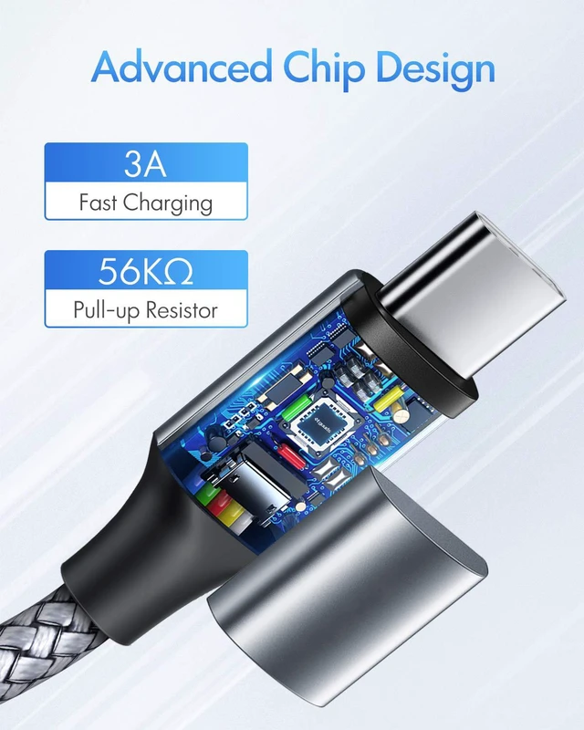 Alt view image 5 of 6 - etguuds USB-C to USB-C Cable 2ft 2-Pack 60W Fast Charging