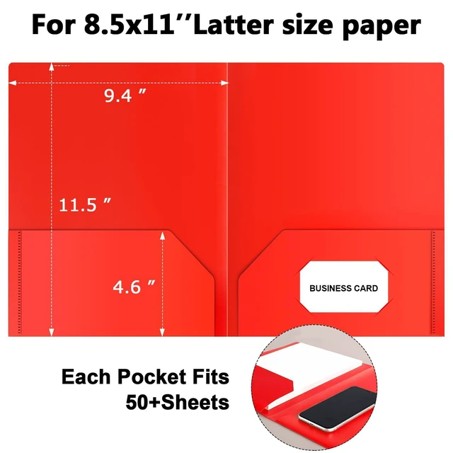 Alt view image 5 of 7 - HABGP Heavy Duty Plastic 2-Pocket Folders, 6 Colors