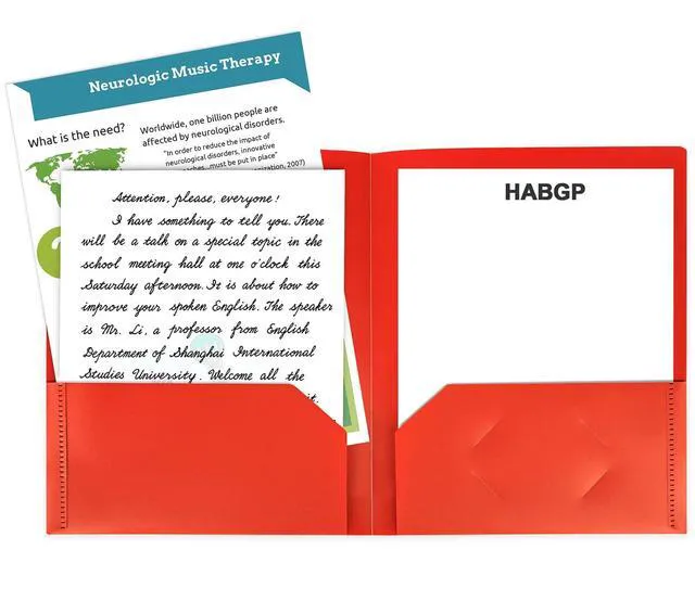 Alt view image 2 of 7 - HABGP Heavy Duty Plastic 2-Pocket Folders, 6 Colors