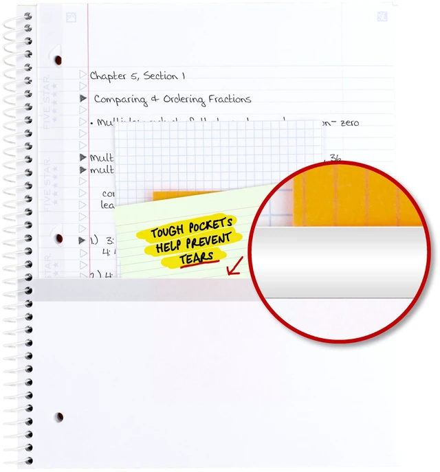 Alt view image 4 of 6 - Five Star 820441F-ECM Spiral Notebook + Study App, 1 Subject, College Ruled Paper, 8-1/2" x 11", 80 Sheets, Fights Ink Bleed, Water Resistant Cover, Soft Petals Blue