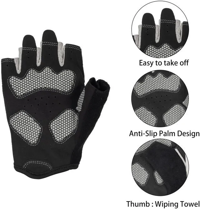 Alt view image 2 of 6 - Anti-Slip Breathable Workout Gloves for Men and Women, Weight Lifting, Gym, Exercise, Cycling, Fitness, Training
