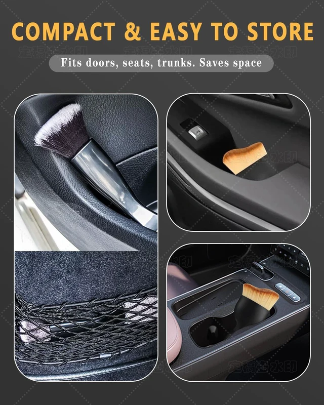 Alt view image 4 of 7 - 3PCS Interior Detailing Kit, Soft Dual Head Scratch-Free Brush Set