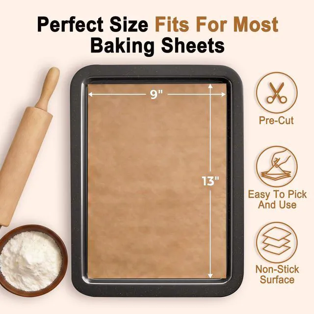 Alt view image 3 of 7 - 100PCS Parchment Paper Sheets, 9x13Inches, Non-Stick