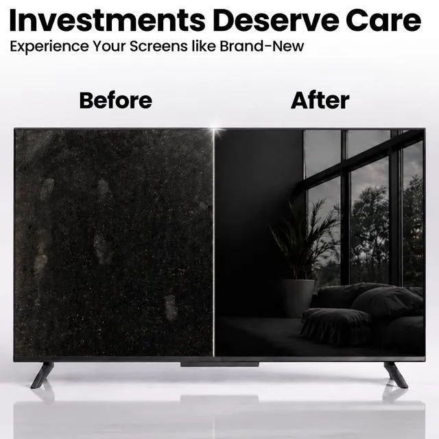 Alt view image 3 of 6 - EVEO TV Screen Cleaner Spray (Streak-Free) with Microfiber Cloth for Smart TV, LCD, LED, OLED, Monitor, Laptop, iPad, Car, Tesla and More