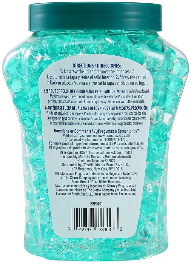 Alt view image 2 of 6 - Clorox Fraganzia Crystal Beads Air Freshener, Island Orchid Scent, 12 Fl Oz