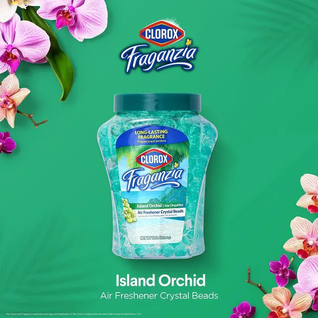 Alt view image 4 of 6 - Clorox Fraganzia Crystal Beads Air Freshener, Island Orchid Scent, 12 Fl Oz