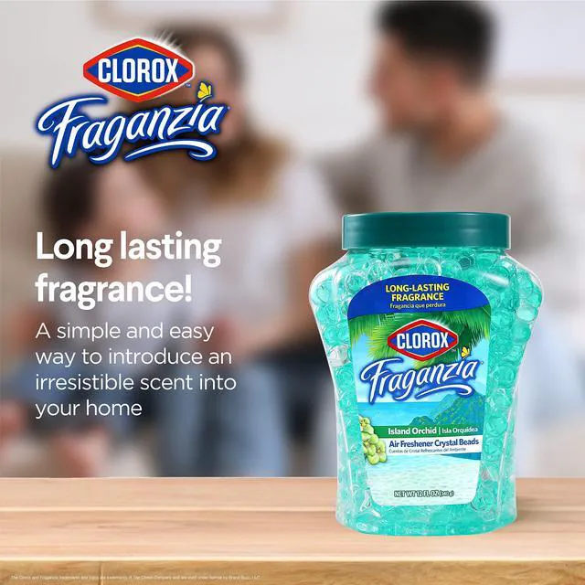 Alt view image 6 of 6 - Clorox Fraganzia Crystal Beads Air Freshener, Island Orchid Scent, 12 Fl Oz