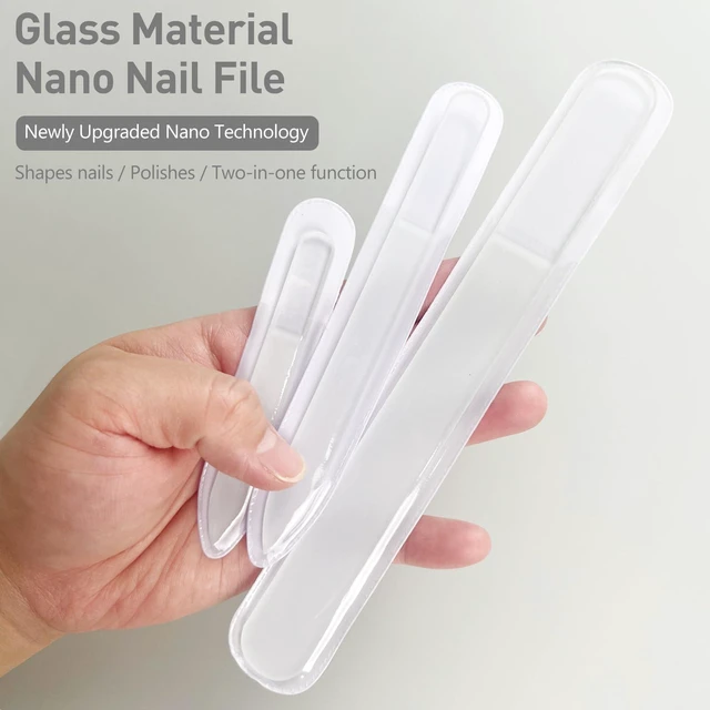 Alt view image 5 of 7 - 3-Piece Czech Glass Nail File Set, Handmade Tempered Glass, Double-Sided, Washable, Etched for Natural Nails, Ideal Present Set