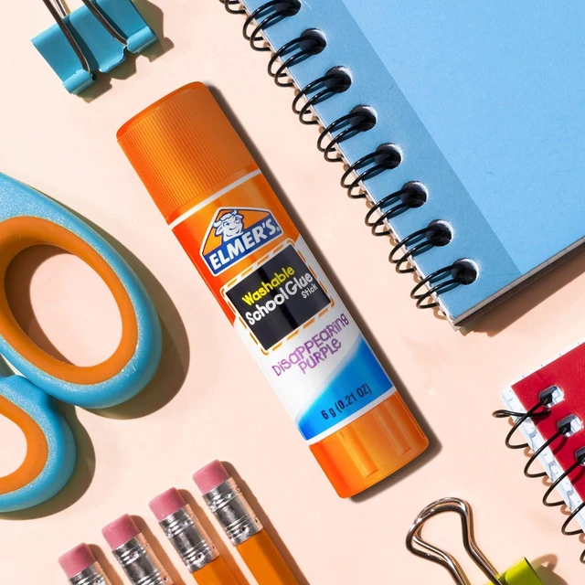 Alt view image 6 of 6 - Elmer's Disappearing Purple School Glue Sticks, Washable, 6 Grams, 12 Count, Back to School, #1 Teacher Brand