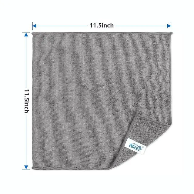Alt view image 2 of 7 - HOMEXCEL Grey Cleaning Rags 5 Pack, Highly Absorbent Microfiber Cleaning Cloth for Kitchen, Lint Free, Scratch-Free, Reusable Microfiber Towels for House, Window and Glass, Cars, 11.5 X11.5 inch