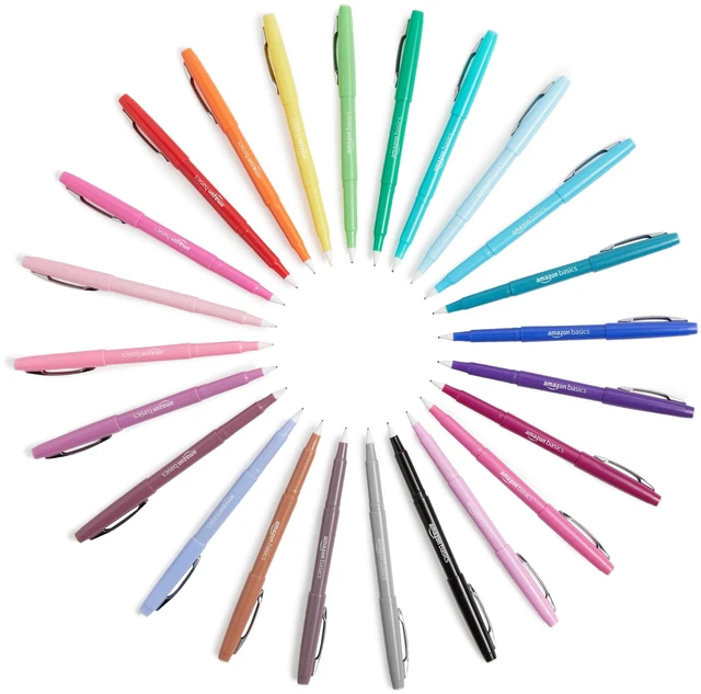 Alt view image 2 of 7 - Amazon Basics Felt Tip Marker Pens, Assorted Colors, 12-Pack, for Art Projects, Writing, Drawing, Journaling