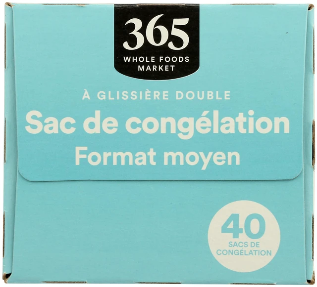 Alt view image 3 of 6 - 365 by Whole Foods Market Quart Size Freezer Bags Double Zipper 40 Count