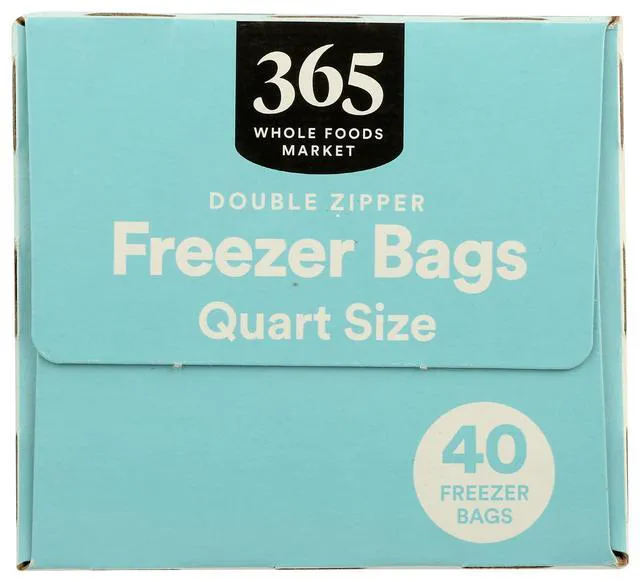 Alt view image 4 of 6 - 365 by Whole Foods Market Quart Size Freezer Bags Double Zipper 40 Count