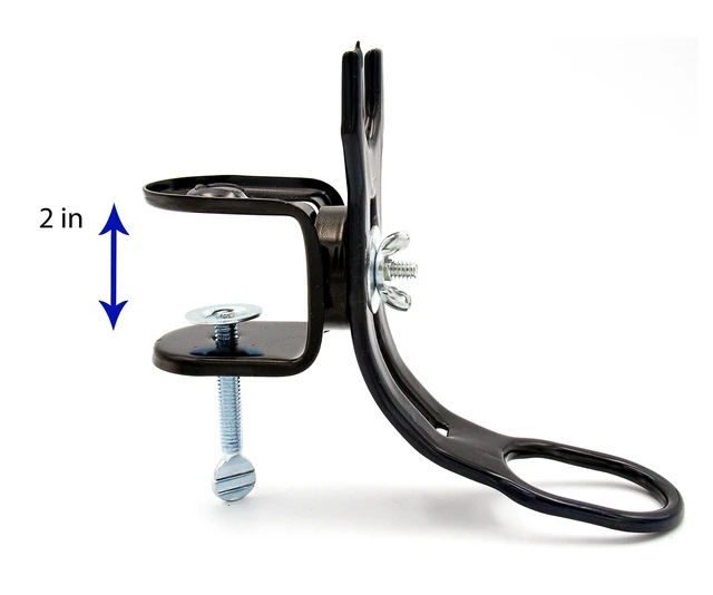 Alt view image 2 of 6 - 2-Pack Ozark Trail Adjustable Clamp-On Fishing Rod Holder with Rubber-Coated Clamp for Flat Mounting Surfaces