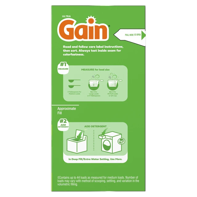 Alt view image 6 of 6 - Gain Powder Laundry Detergent, Original Scent, 40 oz, 44 Loads