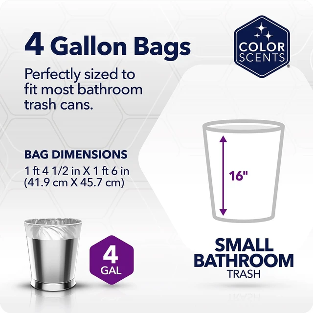 Alt view image 3 of 5 - Color Scents 4 Gallon Bathroom Trash Bags with Ocean Mist Scent, Microban, Twist Tie, 80 Count