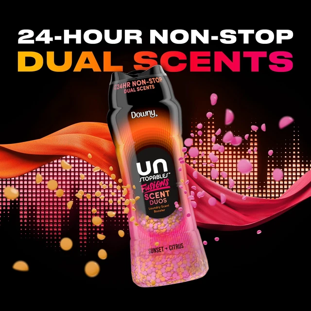 Alt view image 5 of 6 - Downy Unstopables Fusions Odor Defense In-Wash Laundry Scent Booster Beads, Sunset & Citrus Scent, 4.8 oz