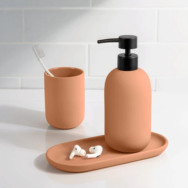 Alt view image 2 of 7 - Mainstays Soft Touch Ceramic Soap and Lotion Pump, Terra