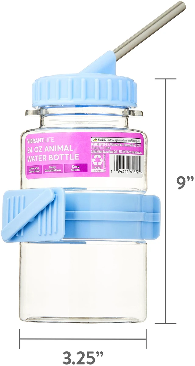 Alt view image 4 of 6 - Vibrant Life 24oz No Drip Hanging Pet Water Bottle for Small Animals, Blue