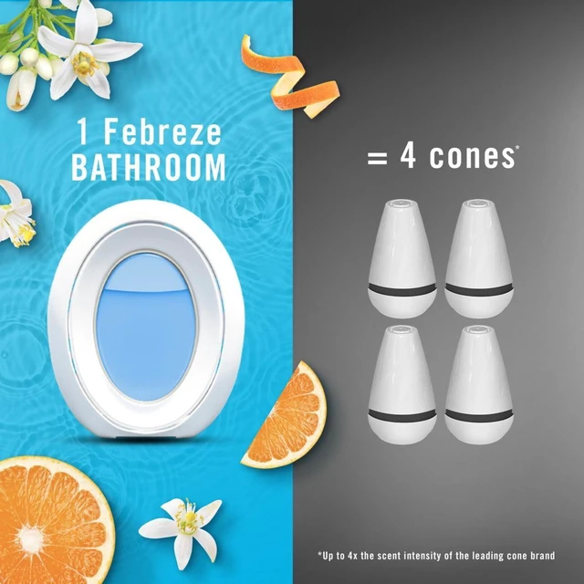 Alt view image 2 of 6 - Febreze BATH Air Freshener, Refresh & Energize Scent, Odor-Fighting, 2 Count