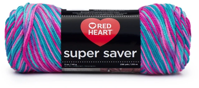 Main image of Red Heart Super Saver 4 Medium Acrylic Yarn, Bonbon Print, 5oz/142g, 236 Yards