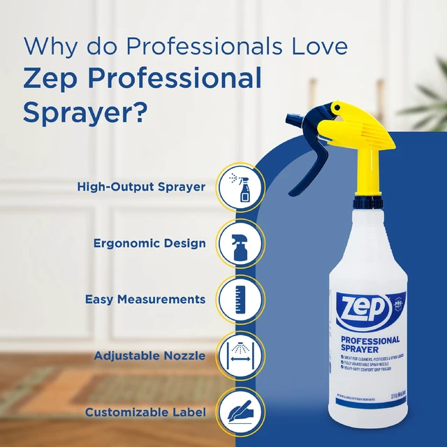 Alt view image 5 of 5 - Zep Adjustable Nozzle Spray Bottle, Clear, 32fl oz
