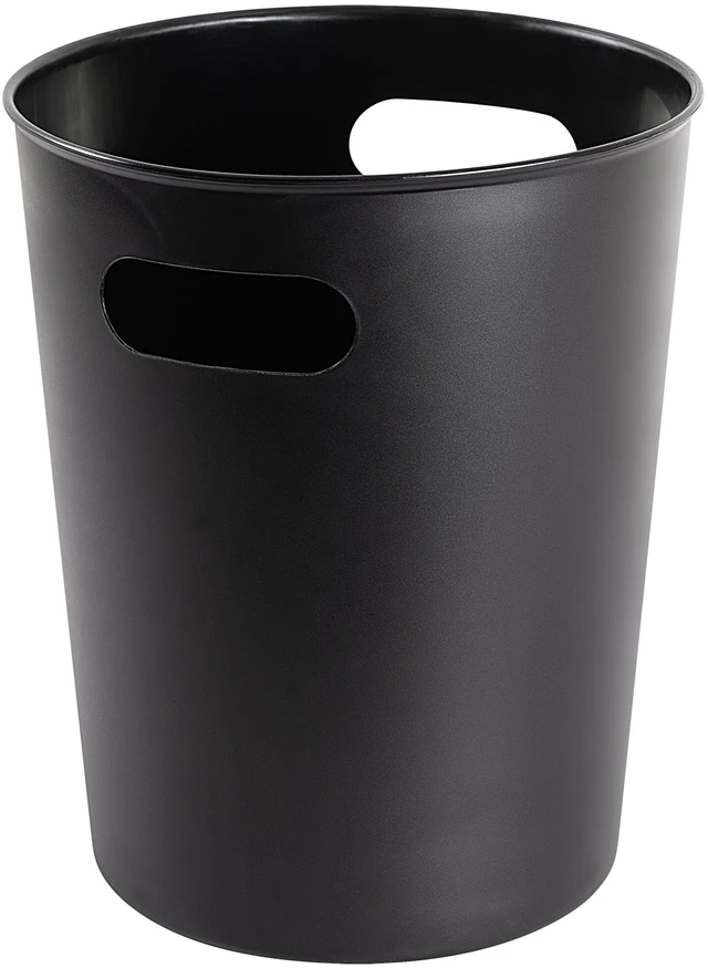 Main image of Mainstays Basic 2.64 Gallon Plastic Wastebasket with Cut-Out Handles, Black