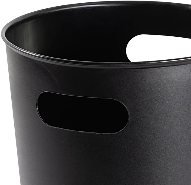 Alt view image 2 of 5 - Mainstays Basic 2.64 Gallon Plastic Wastebasket with Cut-Out Handles, Black