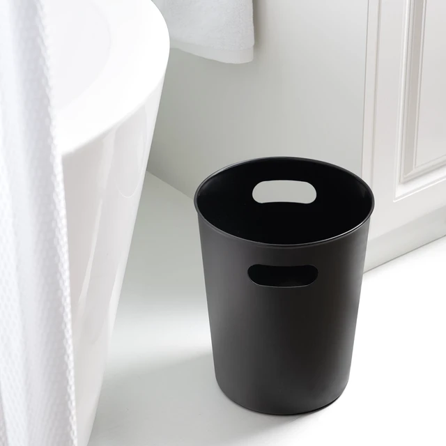 Alt view image 4 of 5 - Mainstays Basic 2.64 Gallon Plastic Wastebasket with Cut-Out Handles, Black