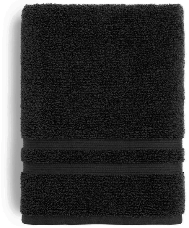 Main image of Mainstays Performance Cotton Bath Towel, Quick Dry, Fade Resistant, Black