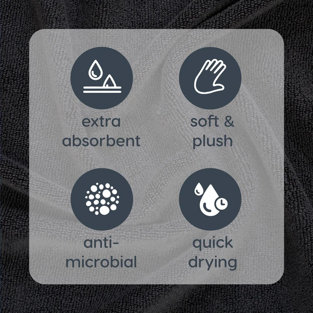 Alt view image 2 of 6 - Mainstays Performance Cotton Bath Towel, Quick Dry, Fade Resistant, Black