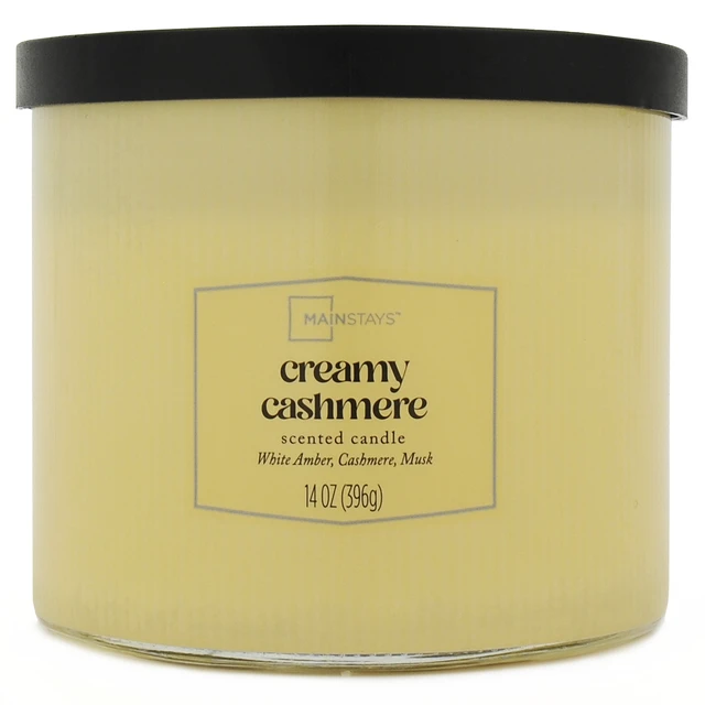 Alt view image 4 of 6 - Mainstays 3-Wick Candle, Textured Wrapped, Creamy Cashmere, 14 Ounce