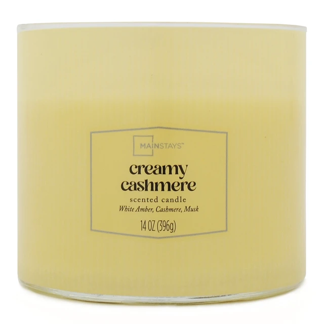 Alt view image 3 of 6 - Mainstays 3-Wick Candle, Textured Wrapped, Creamy Cashmere, 14 Ounce