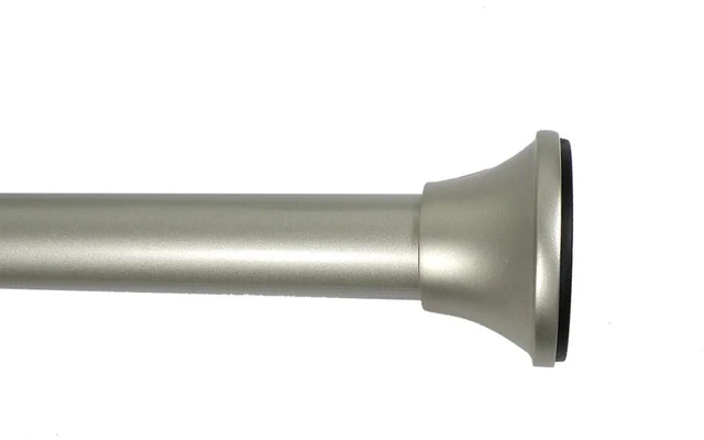 Main image of Mainstays Tension Curtain Rod, 3/4 in Diameter, Silver, Adjustable 30 in to 52 in