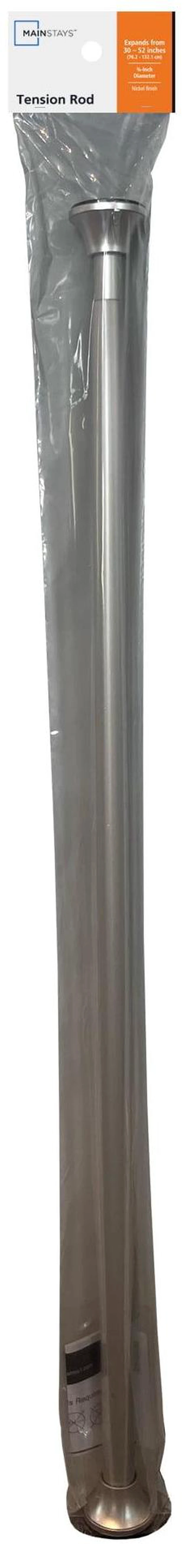 Alt view image 6 of 6 - Mainstays Tension Curtain Rod, 3/4 in Diameter, Silver, Adjustable 30 in to 52 in