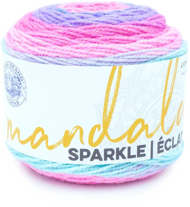 Main image of Lion Brand Mandala Sparkle Draco Light Acrylic Self-Striping Multi-Color Yarn