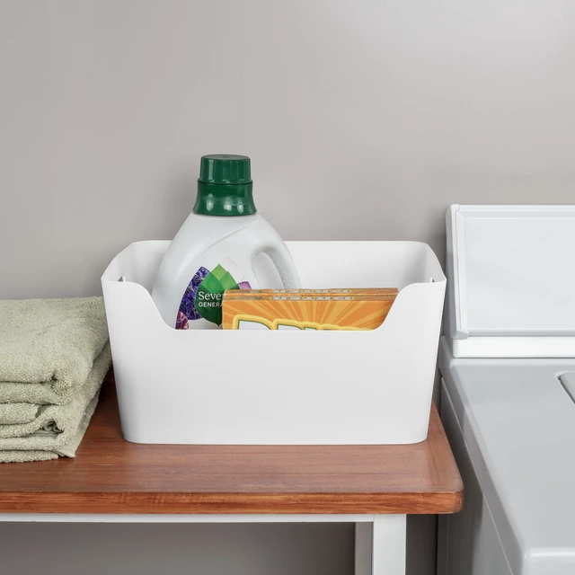 Alt view image 2 of 7 - Mainstays X-Large Easy Access Open Plastic Storage Bin with Scoop Front, White